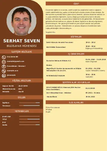 Bilgisayar Mühendisi CV Örnekleri cv indir